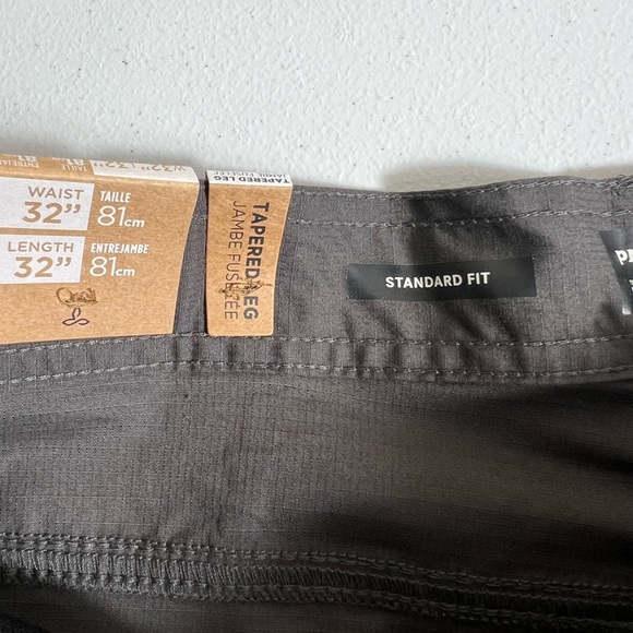 New Prana Double Peak Pants Charcoal Gray 32x32 Mens Standard Fit Tapered Leg - Picture 8 of 10